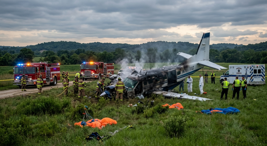 Accident aviatic în Missouri: 12 morți, inclusiv 11 parașutiști, după prăbușire.