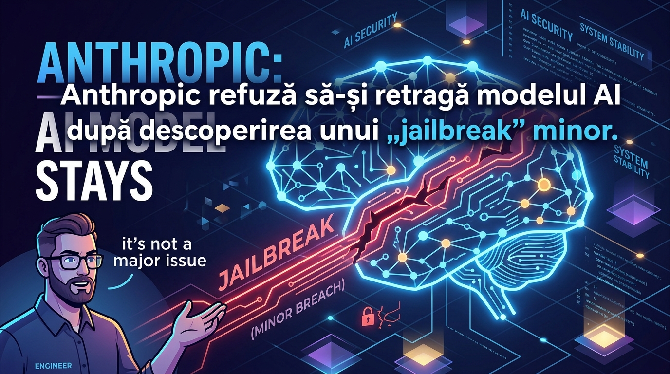 jailbreak AI illustration for Anthropic refuză să-și retragă modelul AI după descoperirea unui „jailbreak” minor.