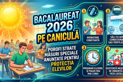 Illustration of Bacalaureat 2026 pe caniculă: Măsuri speciale anunțate pentru protecția elevilor.