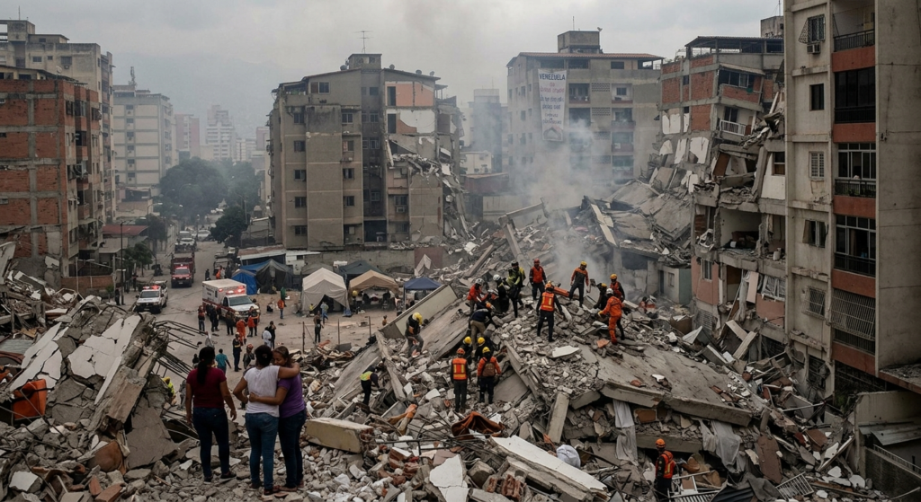 cutremur Venezuela illustration for Două cutremure puternice în Venezuela: Bilanț catastrofal, se estimează zeci de mii de vi
