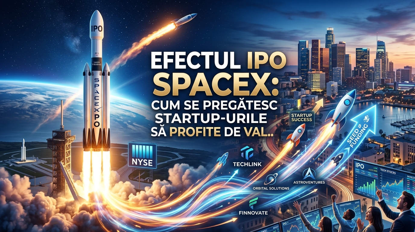 Illustration of Efectul IPO SpaceX: Cum se pregătesc startup-urile să profite de val.