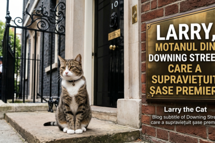 Larry the Cat illustration for Larry, motanul din Downing Street care a supraviețuit șase premieri.