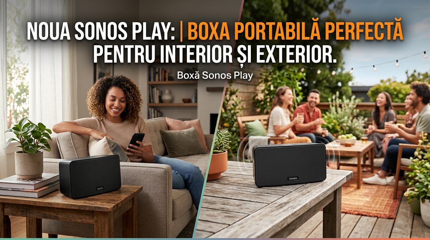 boxă Sonos Play illustration for Noua Sonos Play: Boxa portabilă perfectă pentru interior și exterior.