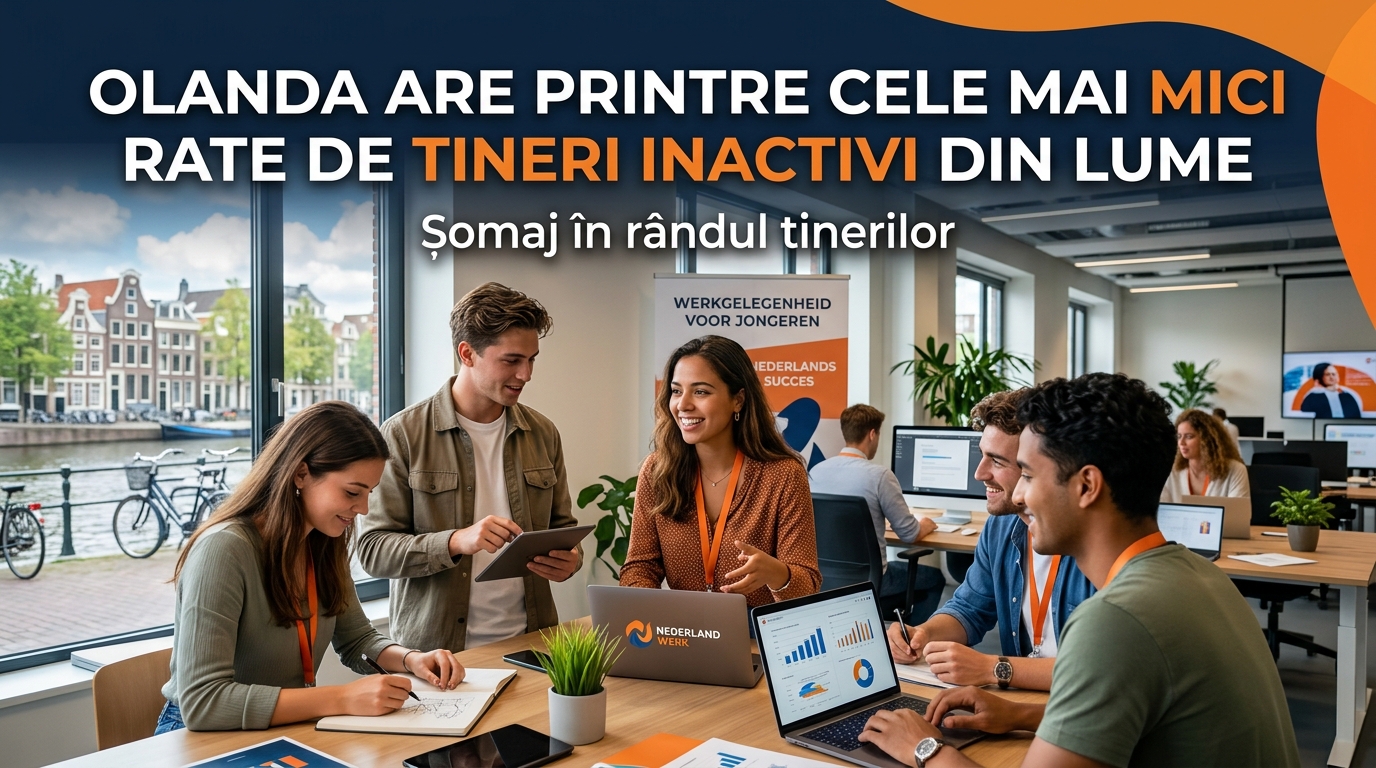 șomaj în rândul tinerilor illustration for Olanda are printre cele mai mici rate de tineri inactivi din lume