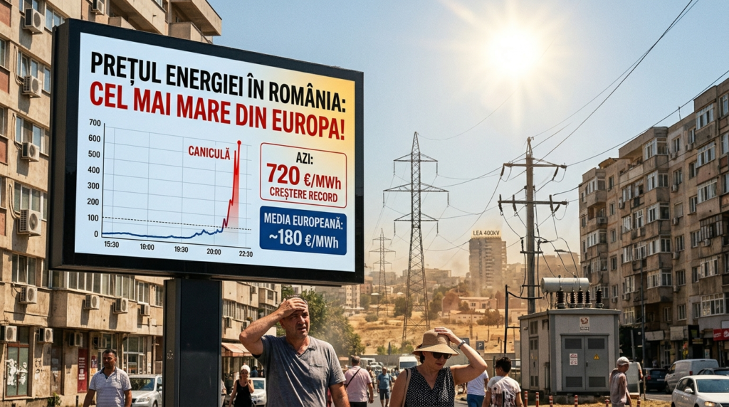 preț energie electrică România illustration for Prețul energiei în România, cel mai mare din Europa din cauza caniculei