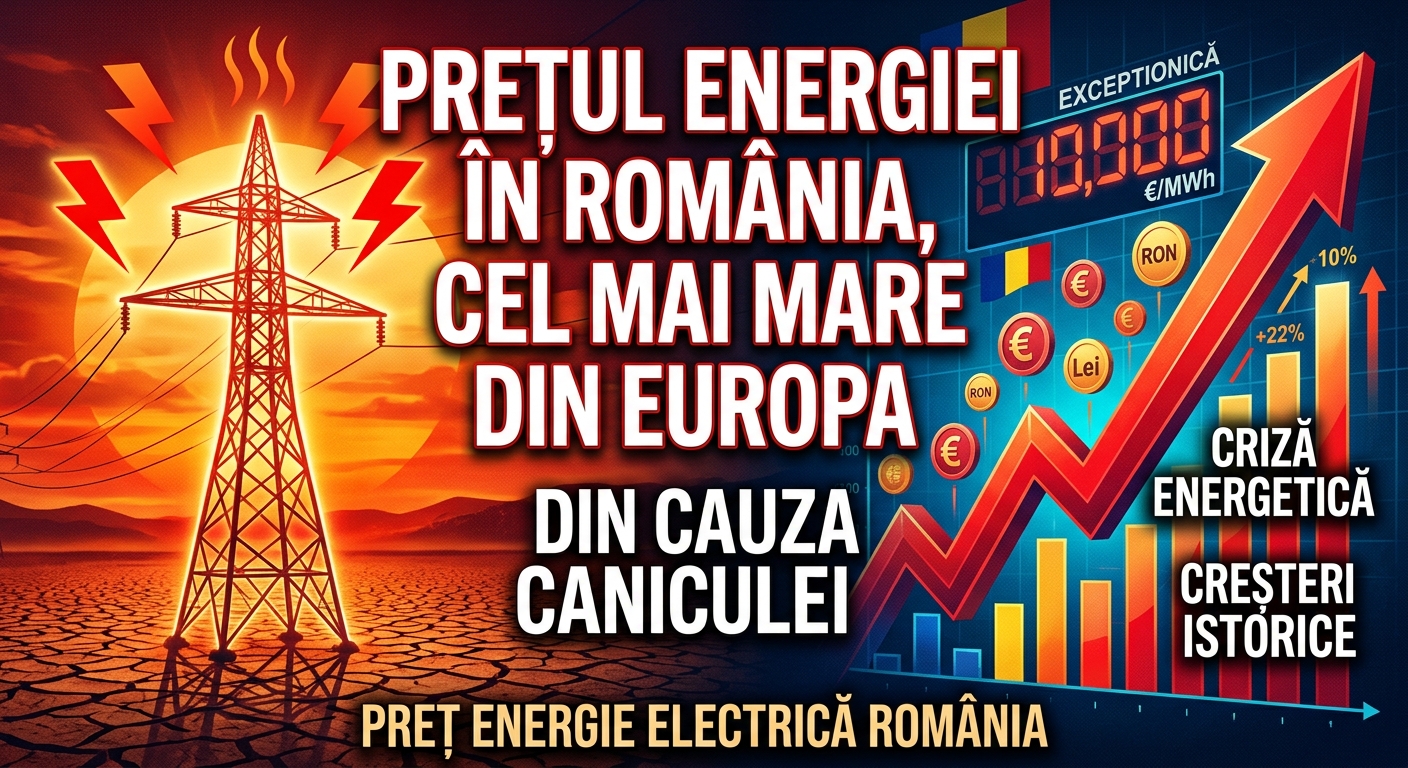 preț energie electrică România illustration for Prețul energiei în România, cel mai mare din Europa din cauza caniculei