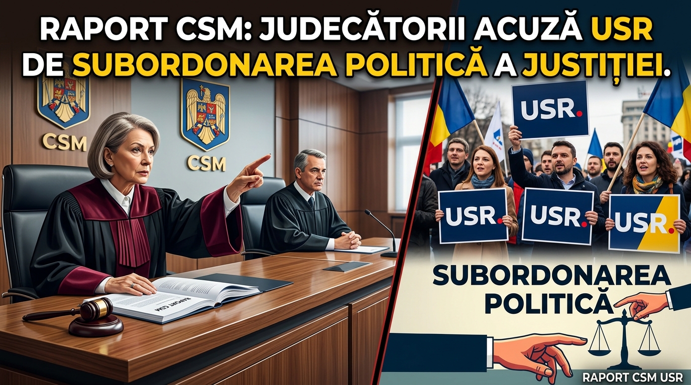 raport CSM USR illustration for Raport CSM: Judecătorii acuză USR de subordonarea politică a justiției.
