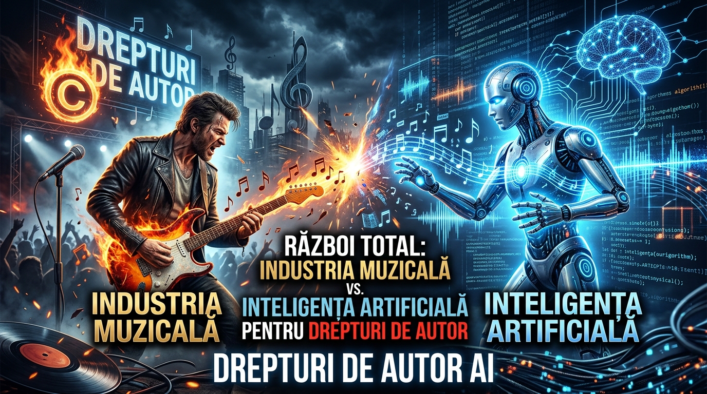 drepturi de autor AI illustration for Război Total: Industria Muzicală vs. Inteligența Artificială pentru drepturi de aut