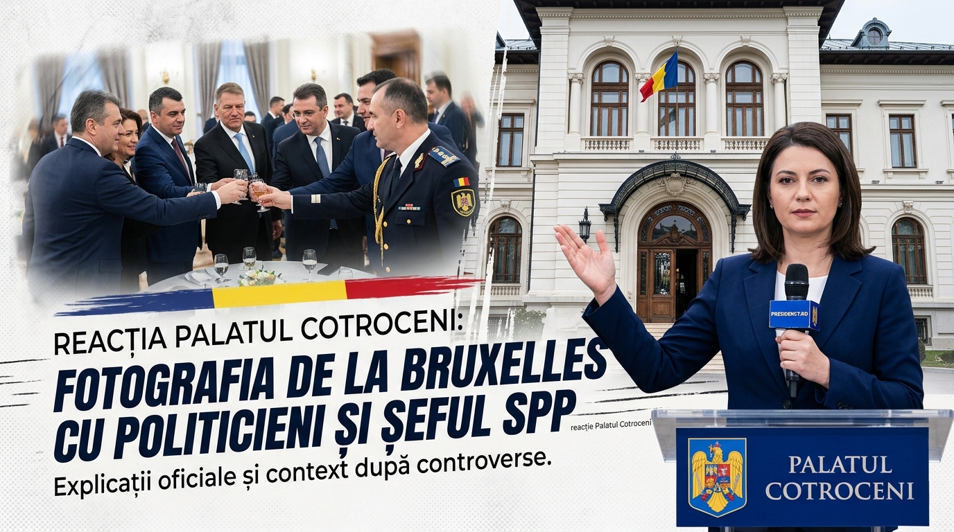 reacție Palatul Cotroceni illustration for Reacția Palatului Cotroceni la fotografia de la Bruxelles cu politicieni și șeful