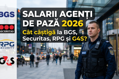 salariu agent de paza illustration for Salarii agenți de pază 2026: Cât câștigă la BGS, Securitas, RPG și G4S.