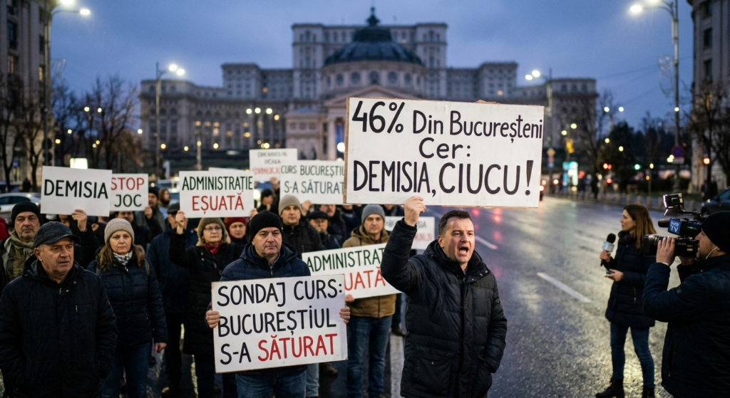 sondaj Ciprian Ciucu illustration for Sondaj CURS: 46% din bucureșteni cer demisia Primarului General, Ciprian Ciucu.
