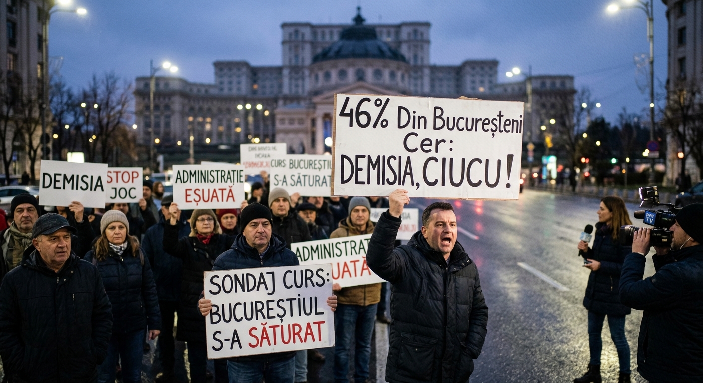 sondaj Ciprian Ciucu illustration for Sondaj CURS: 46% din bucureșteni cer demisia Primarului General, Ciprian Ciucu.