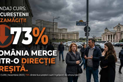 Illustration of Sondaj CURS: 73% dintre bucureșteni cred că România merge într-o direcție greșită.
