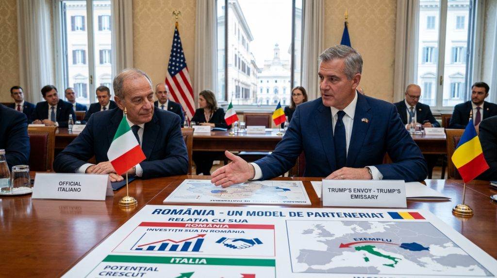 relația România-SUA illustration for Trimisul lui Trump dă România exemplu Italiei în relația cu SUA.