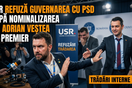 trădări interne USR illustration for USR refuză guvernarea cu PSD după nominalizarea lui Adrian Veștea ca premier.