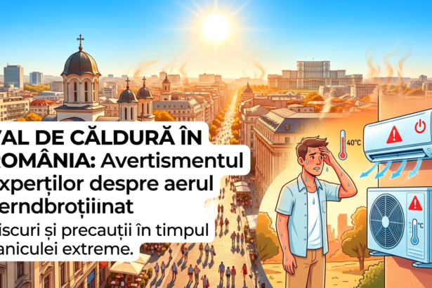 Illustration of Val de căldură în România: Avertismentul experților despre aerul condiționat.