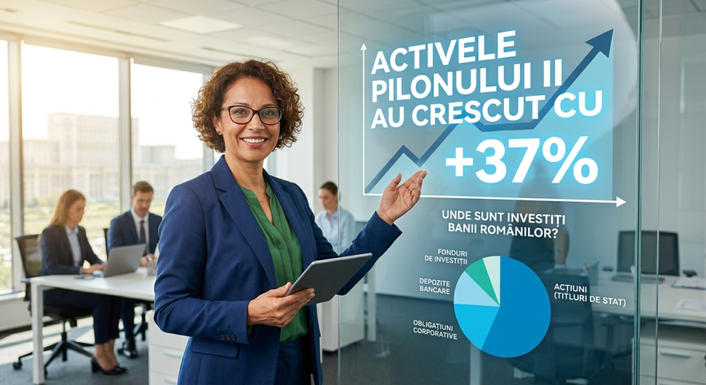 investitii Pilonul II illustration for Activele Pilonului II au crescut cu 37%. Unde sunt investiți banii românilor?