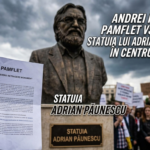 Statuia Adrian Păunescu illustration for Andrei Păunescu, pamflet la cererea IICCMER de a retrage monumentul tatălui său.
