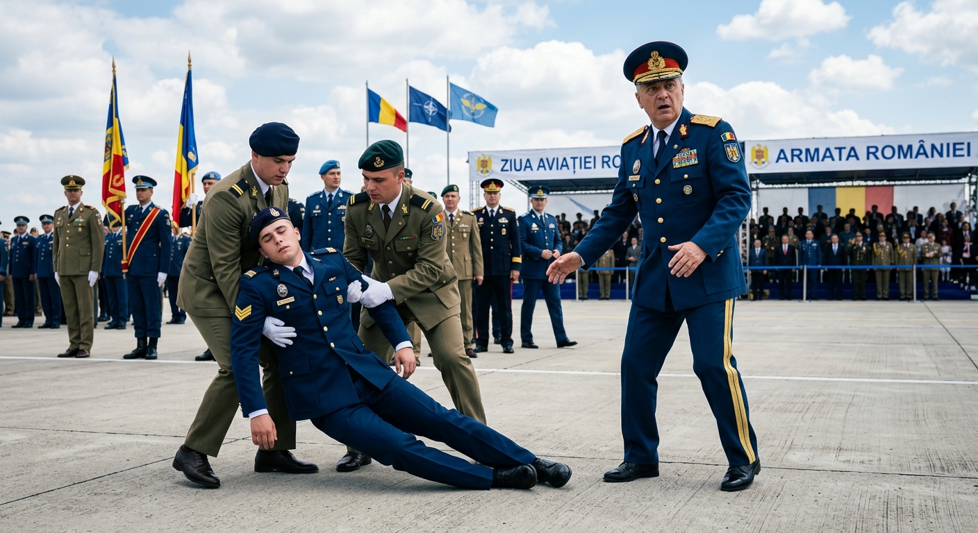Illustration of Controverse la Ziua Aviației: Un militar a leșinat lângă șeful Armatei.