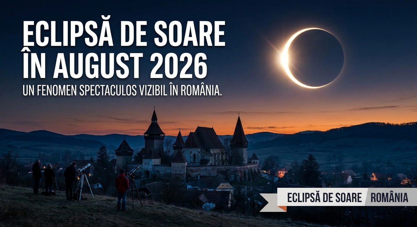 eclipsă de soare România illustration for Eclipsă de soare în august 2026: Un fenomen spectaculos vizibil în România.