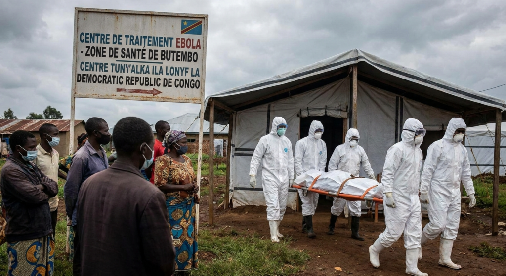 epidemie Ebola Congo illustration for Epidemia de Ebola din Congo scapă de sub control: Peste 1.350 de morți.