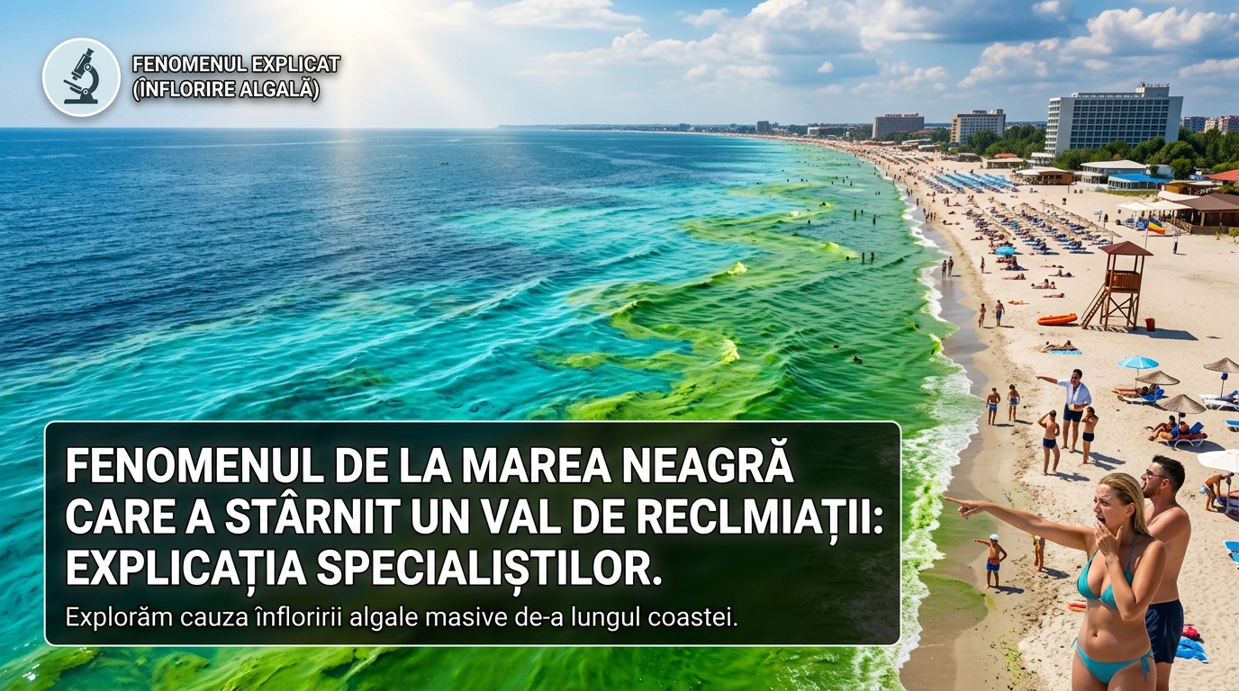 înflorire algală Marea Neagră illustration for Fenomenul de la Marea Neagră care a stârnit un val de reclamații: Explicația s