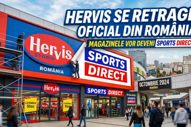 Hervis România illustration for Hervis se retrage oficial din România: Magazinele vor deveni Sports Direct.