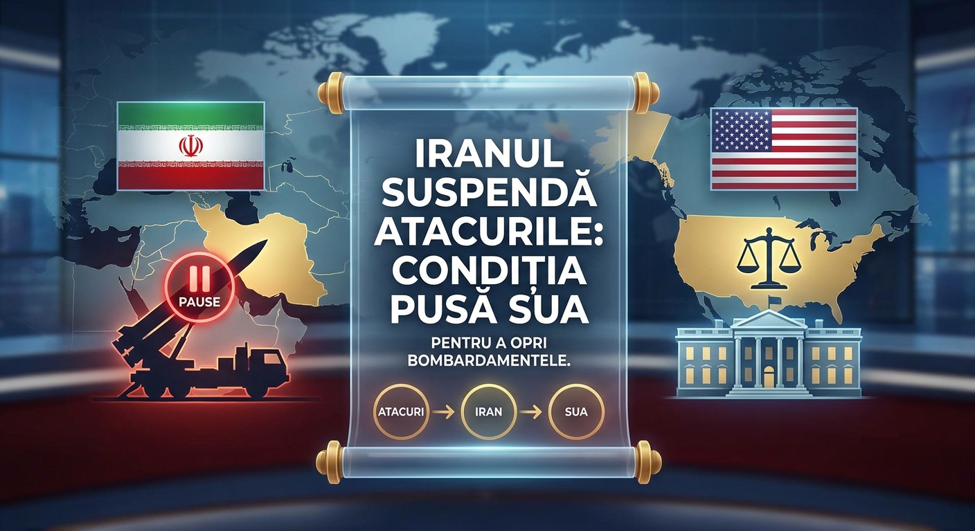 atacuri Iran SUA illustration for Iranul suspendă atacurile: Condiția pusă SUA pentru a opri bombardamentele.