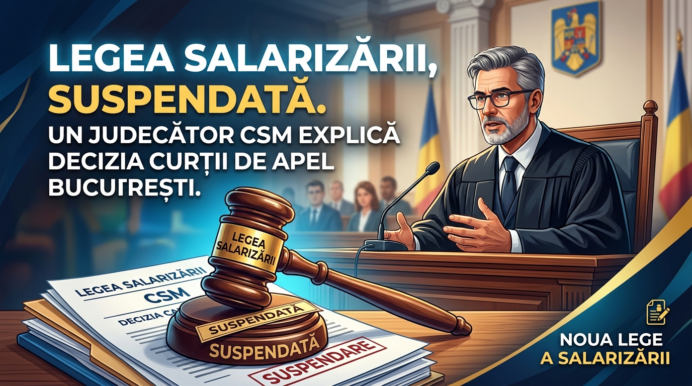 noua lege a salarizării illustration for Legea salarizării, suspendată. Un judecător CSM explică decizia Curții de Apel
