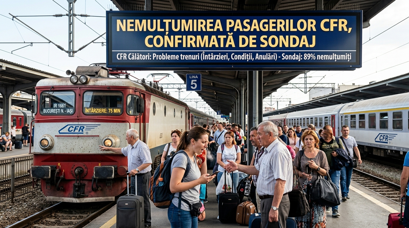 probleme trenuri CFR illustration for Nemulțumirea pasagerilor CFR, confirmată de un sondaj. Reacția ministrului Transporturi