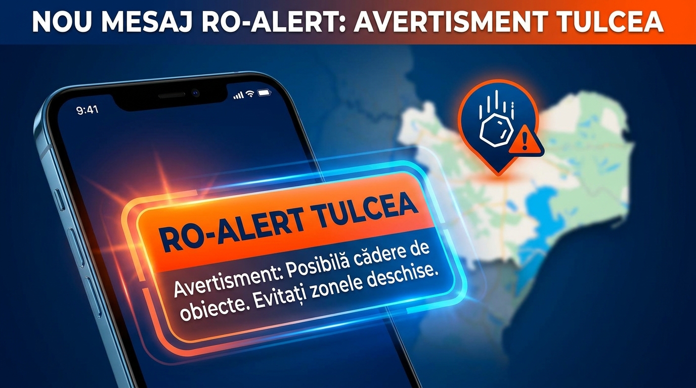 mesaj RO-Alert Tulcea illustration for Nou mesaj RO-Alert în Tulcea: Avertisment privind posibila cădere de obiecte.
