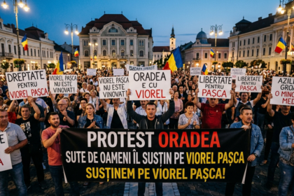protest Viorel Pașca illustration for Protest la Oradea: Sute de oameni îl susțin pe Viorel Pașca, patronul azilelor groa