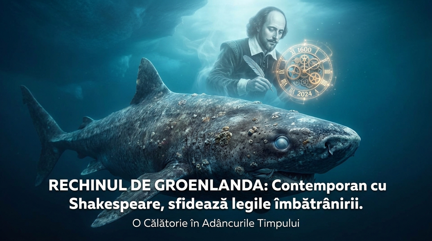 rechin de Groenlanda illustration for Rechinul de Groenlanda: Contemporan cu Shakespeare, sfidează legile îmbătrânirii.