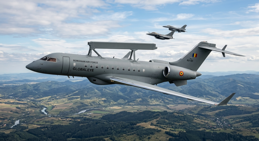 avioane de spionaj illustration for România cumpără avioane spion Saab GlobalEye într-un program comun NATO.