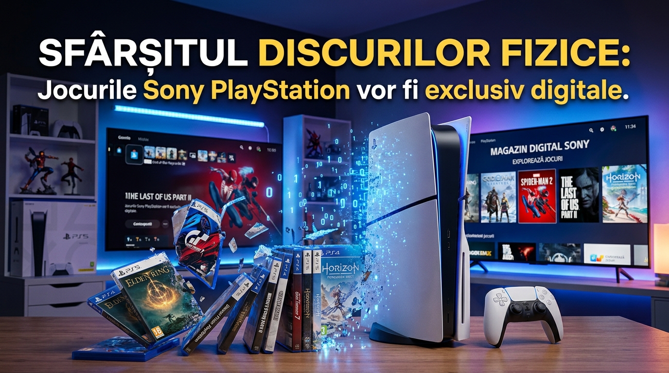 discuri fizice PlayStation illustration for Sfârșitul discurilor fizice: Jocurile Sony PlayStation vor fi exclusiv digitale