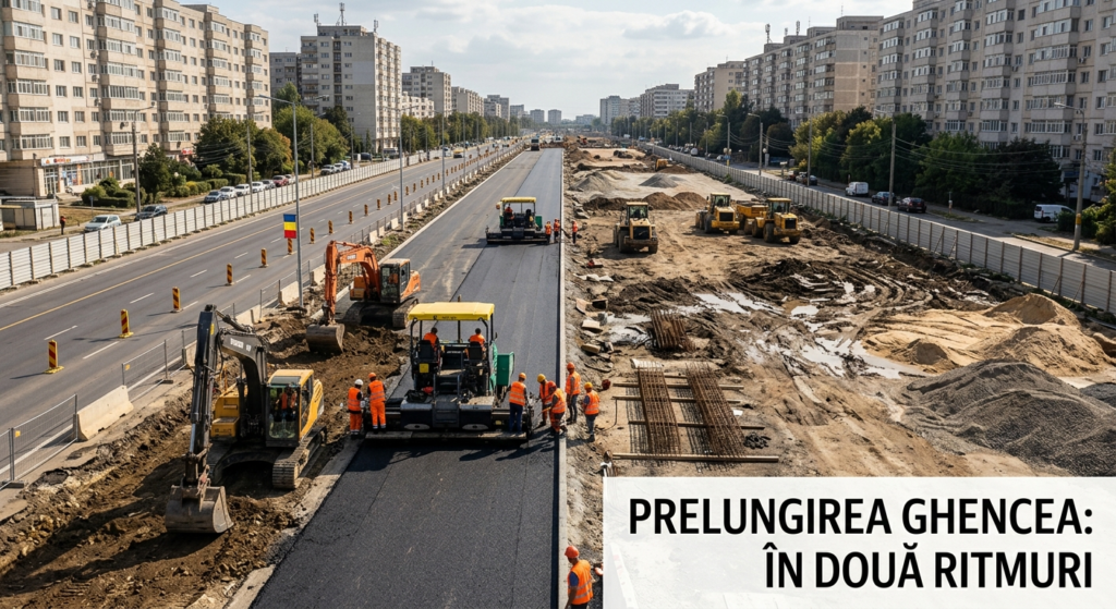 lucrări Prelungirea Ghencea illustration for Stadiul lucrărilor din Prelungirea Ghencea: un tronson avansează, altul stagneaz