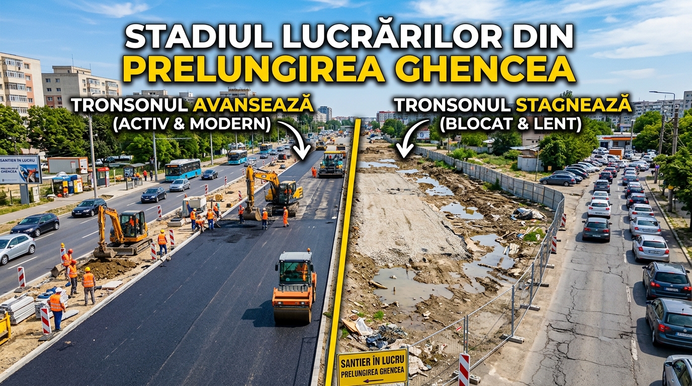 lucrări Prelungirea Ghencea illustration for Stadiul lucrărilor din Prelungirea Ghencea: un tronson avansează, altul stagneaz