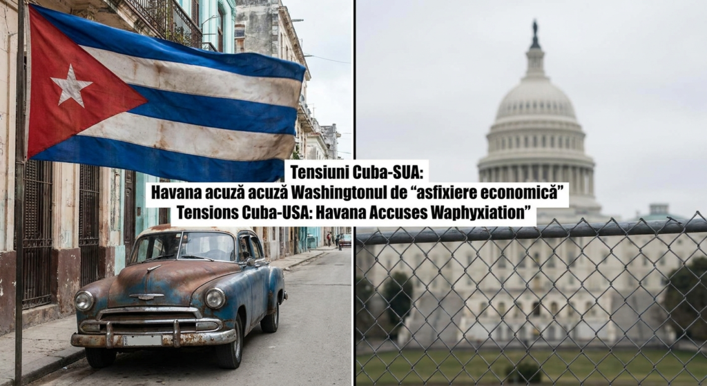 Tensiuni Cuba Statele Unite illustration for Tensiuni Cuba-SUA: Havana acuză Washingtonul de „asfixiere economică”.
