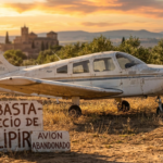 avion abandonat Sevilla illustration for Un avion Piper abandonat în Spania este scos la licitație la un preț de chilipir.
