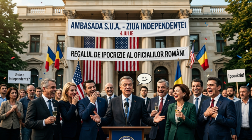 ipocrizie clasa politică illustration for Ziua Independenței la Ambasada SUA: Regalul de ipocrizie al oficialilor români.
