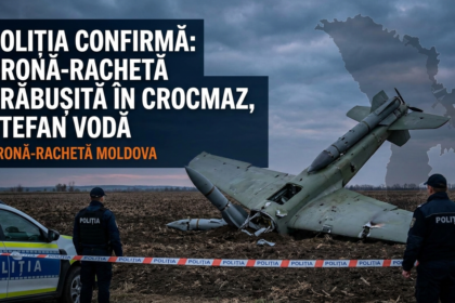 dronă-rachetă Moldova illustration for Poliția confirmă: O dronă-rachetă s-a prăbușit în Crocmaz, Ștefan Vodă.