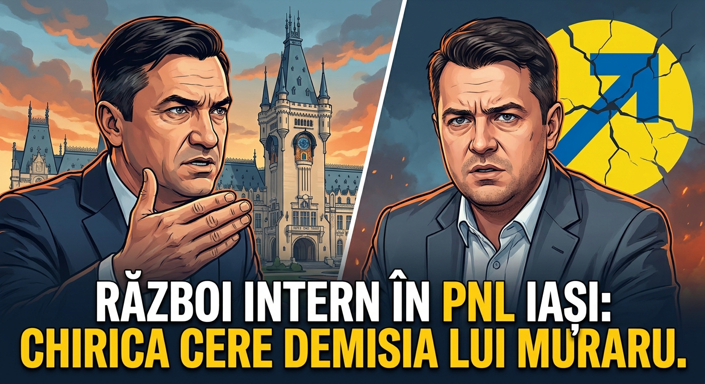 conflict PNL Iași illustration for Război intern în PNL Iași: Mihai Chirica îi cere demisia lui Alexandru Muraru.