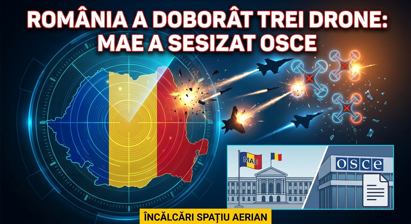 încălcări spațiu aerian illustration for România a doborât trei drone; MAE a sesizat OSCE pentru violarea spațiului ae